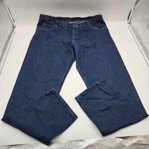 Wrangler Five Star Premium Relaxed Fit Dark Wash Denim Jeans Mens 44 x 36
